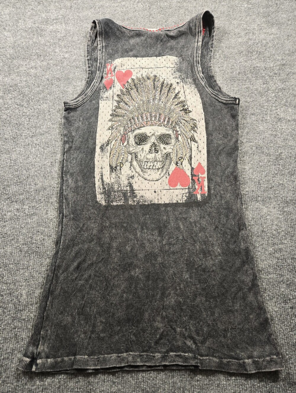 Vocal Apparel Women's King of Hearts Skull Tank Top - Picture 3 of 7